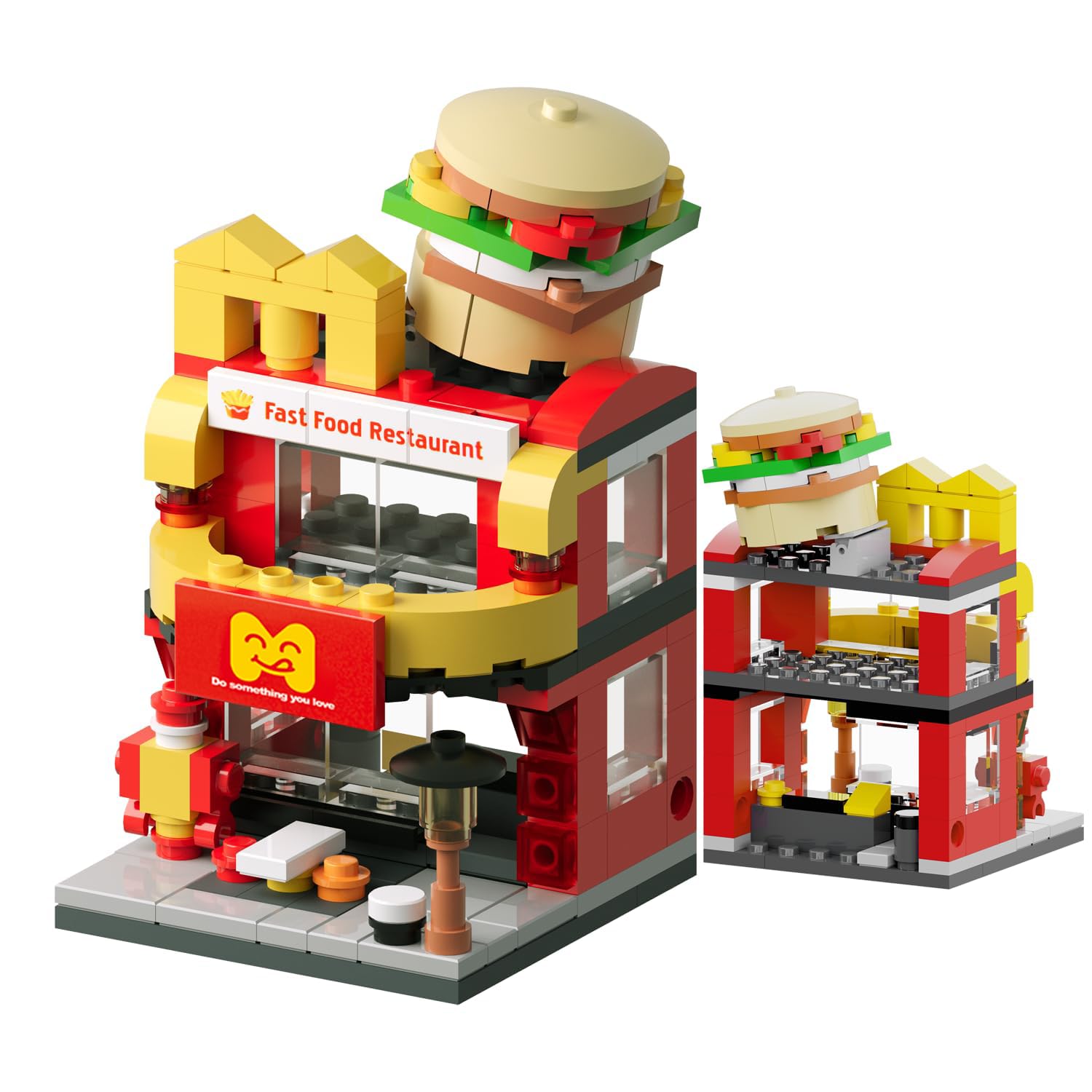 LITTCO Building Blocks City Burger House, City Street Toys Building Sets, Christmas, Birthday Gifts for Kids (167PCS)