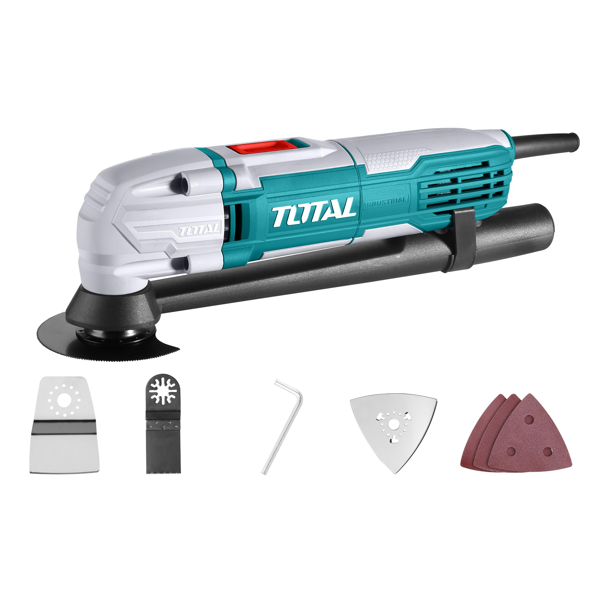 TOTAL - Strumento multifunzione oscillante - Sistema di aspirazione e accessori inclusi - Modello multiuso 300 W TS3006