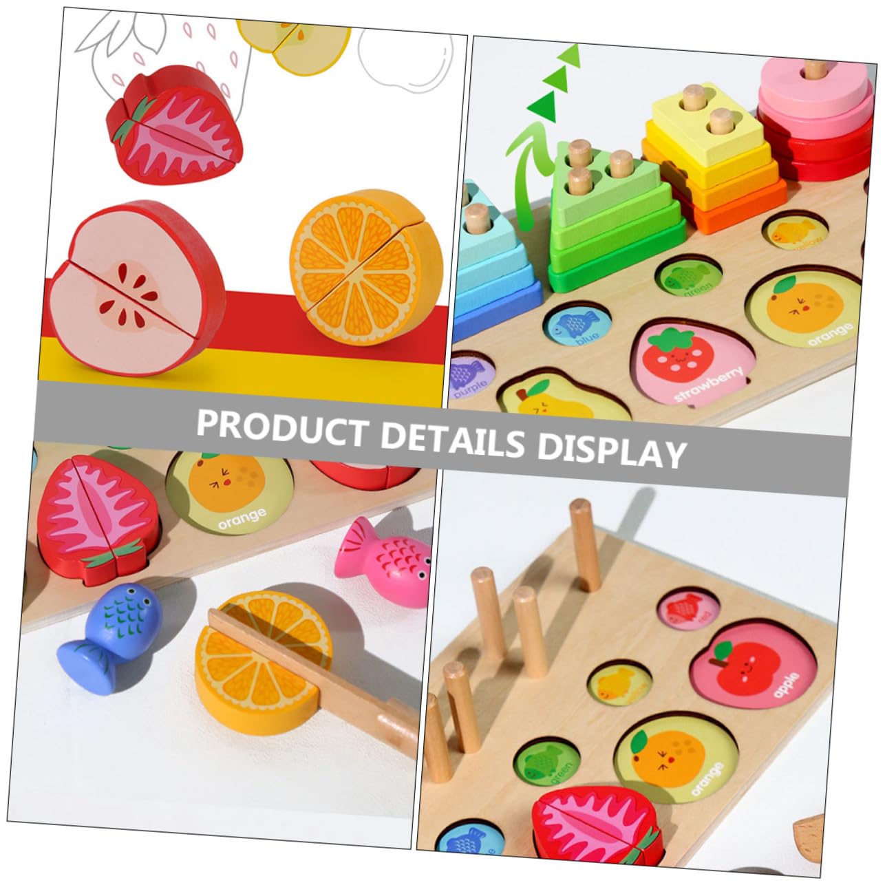 Juego De Juguetes De Madera Multiusos Tablero De Pesca y Formas a Juego para Niños, Resistente Al Desgaste, Desarrollo Cognitivo y Coordinación Mano-Ojo, Adecuado para Aprendizaje