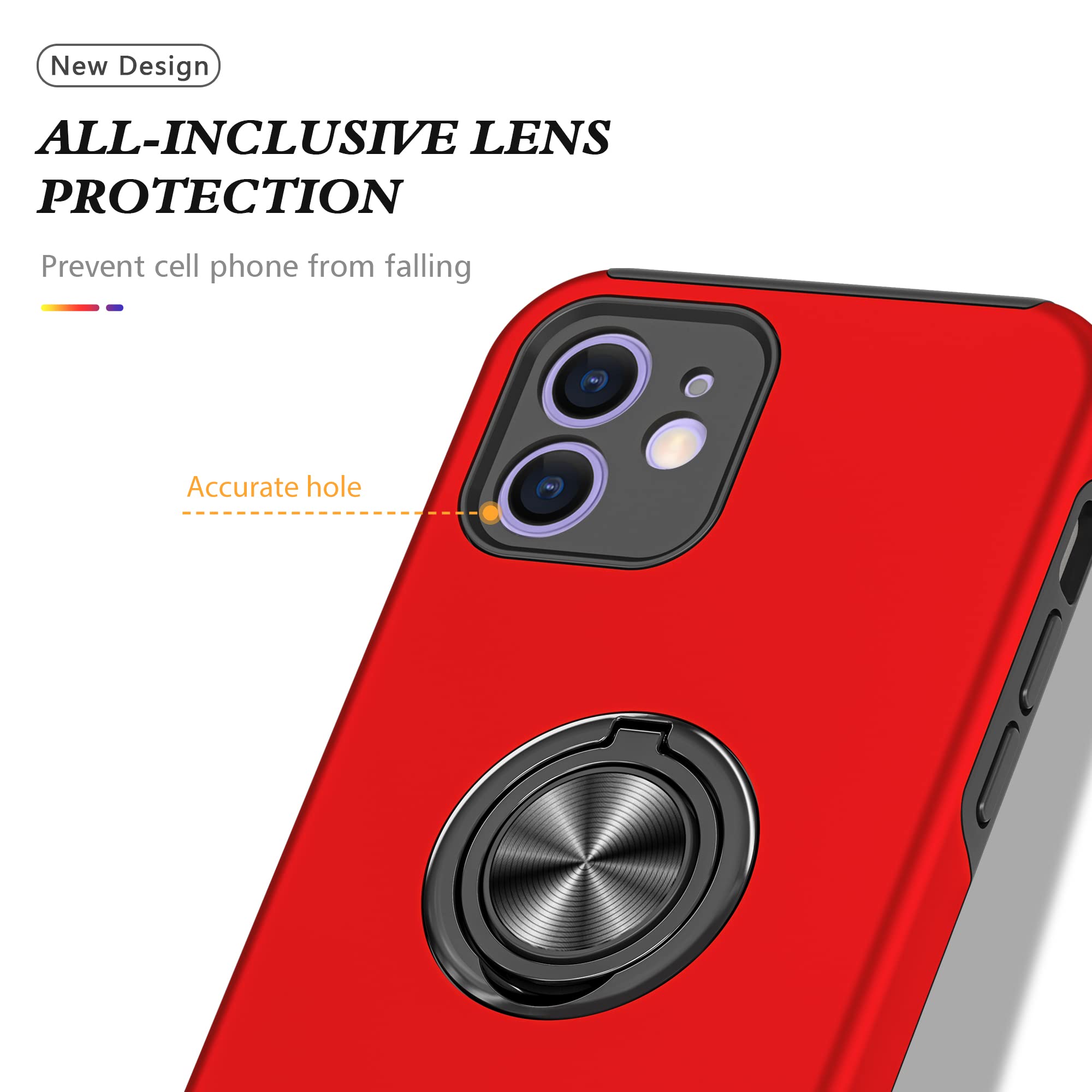 SORAKA Custodia per iPhone 13 Pro Max con supporto ad anello invisibile e piastra metallica per supporto magnetico per auto Custodia robusta di grado