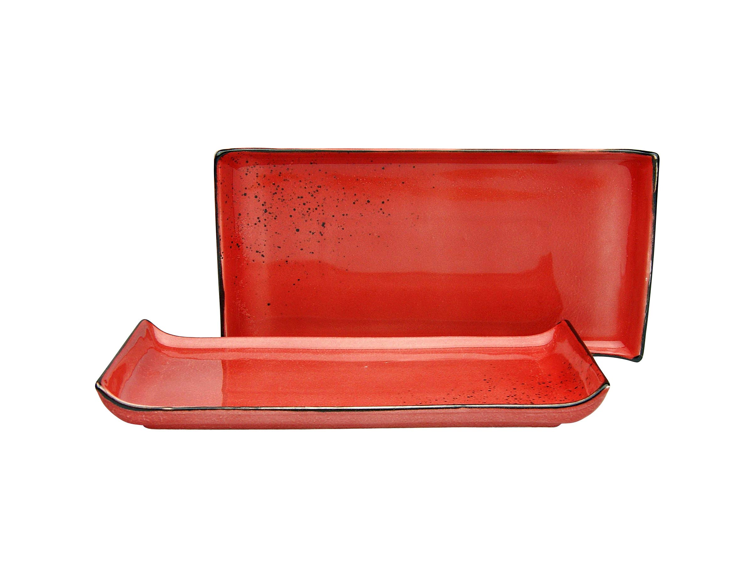Creatable, 33015, Serie NATURE COLLECTION, Red, 2-teiliges Geschirrset, BBQ Platte aus Steinzeug, spülmaschinen- und mikrowellengeeignet, Qualitätsproduktion
