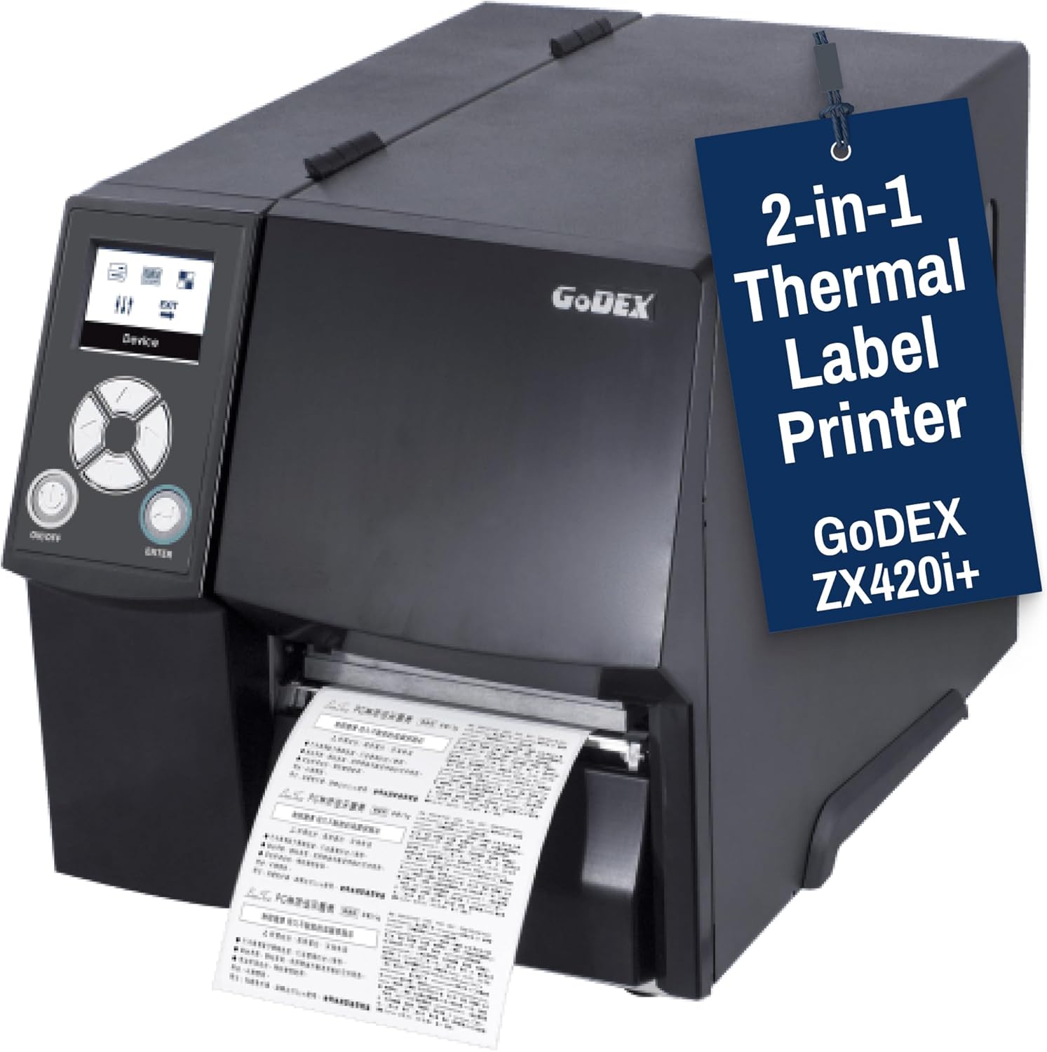 McAuley Labels GoDEX ZX420i+ Thermal Label Printer – 203 DPI Industrial Barcode, Shipping, UPS Label Printer, 4" Wide, USB, Ethernet – Use for Retail, Warehouse, Manufacturing