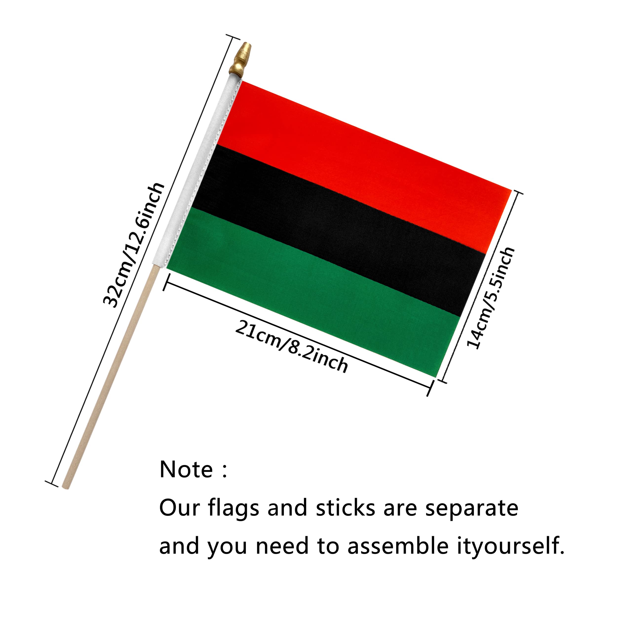 Amazon.com: TSMD African Afro American Stick Flag Small Mini Hand