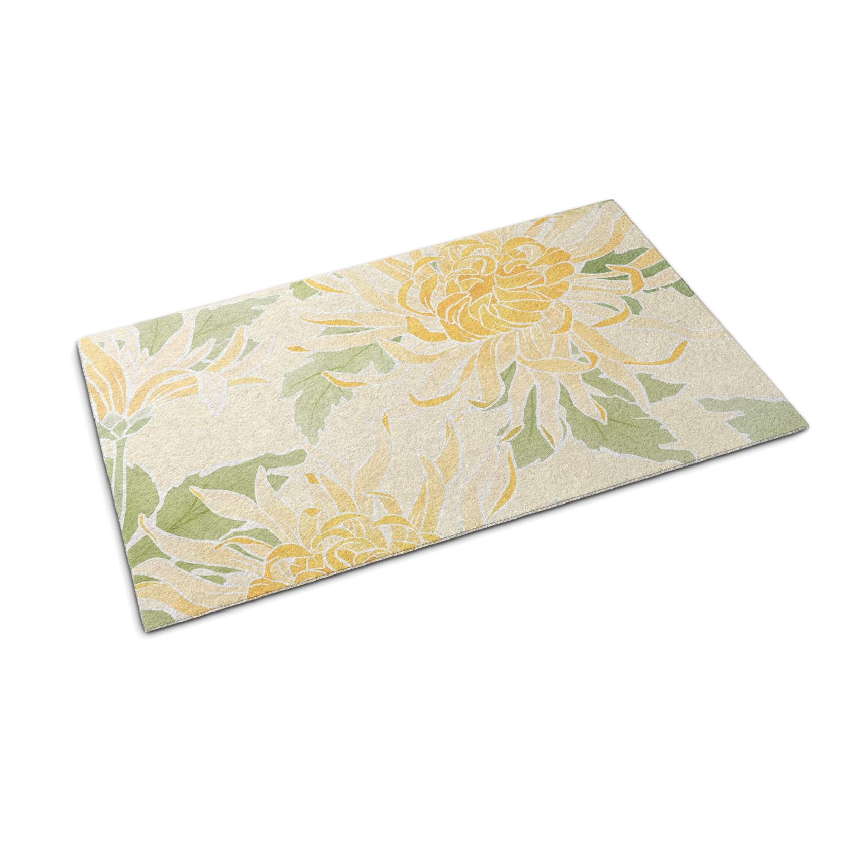 Tapis antidérapant fini la saleté paillasson chrysanthemum 60x40