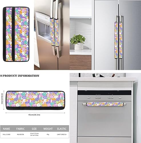 Vista 33 de Juego de 6 fundas protectoras para manijas de puerta de refrigerador con diseño de esqueleto divertido, guantes de cocina para nevera, microondas
