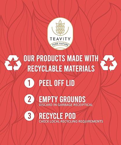 Miniatura 6 de TEAVITY Cápsulas de té de manzana de frambuesa orgánica  Cápsulas de té reciclables de una sola porción compatibles con cafeteras Keurig K-Cup 2.0