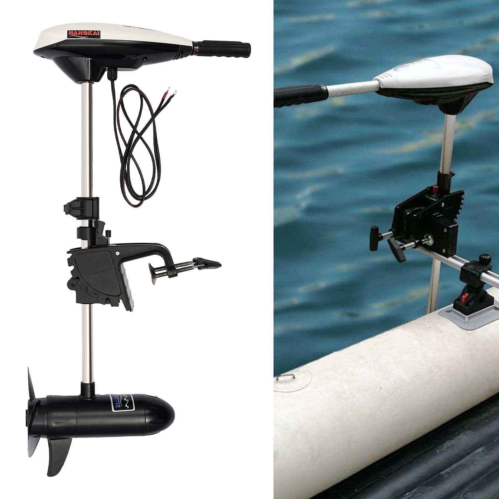 Motor fueraborda eléctrico 660 W, motor fueraborda con escobillas y motor de cobre puro | 3 hojas 1420 rpm F5-R2 motor de arranque eléctrico para motores fueraborda para pesca, acuicultura, turismo al aire libre