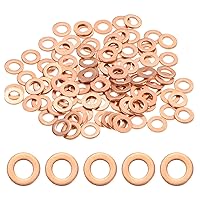 Vista 28 de Paquete de 30 arandelas de cobre, arandelas métricas de sellado de cobre M6x10x1mm para pernos, tornillos, tuercas