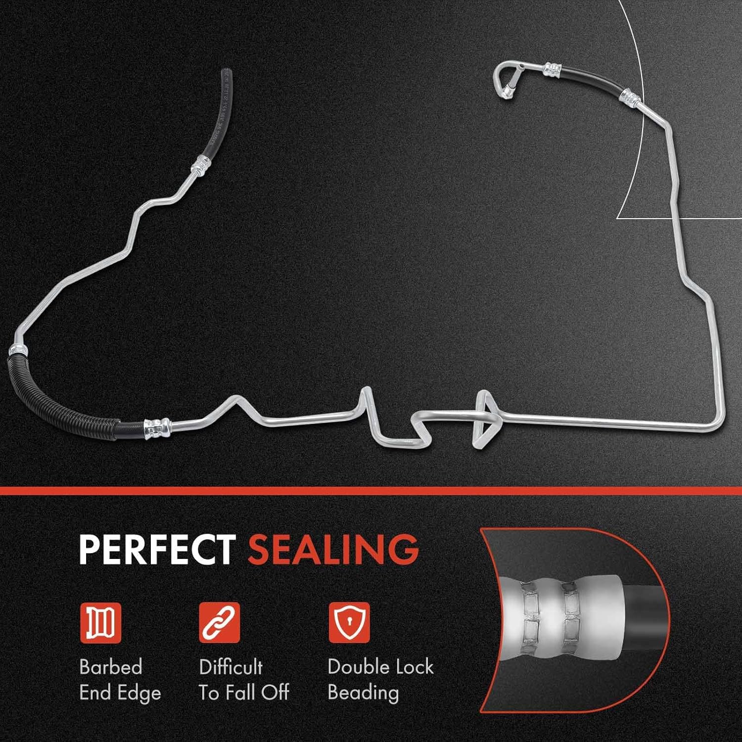 A-Premium Power Steering Return Hose Line Assembly Compatible with Buick Lucerne & Cadillac DTS, 2006-2011, 4.6L, Gear To Reservoir