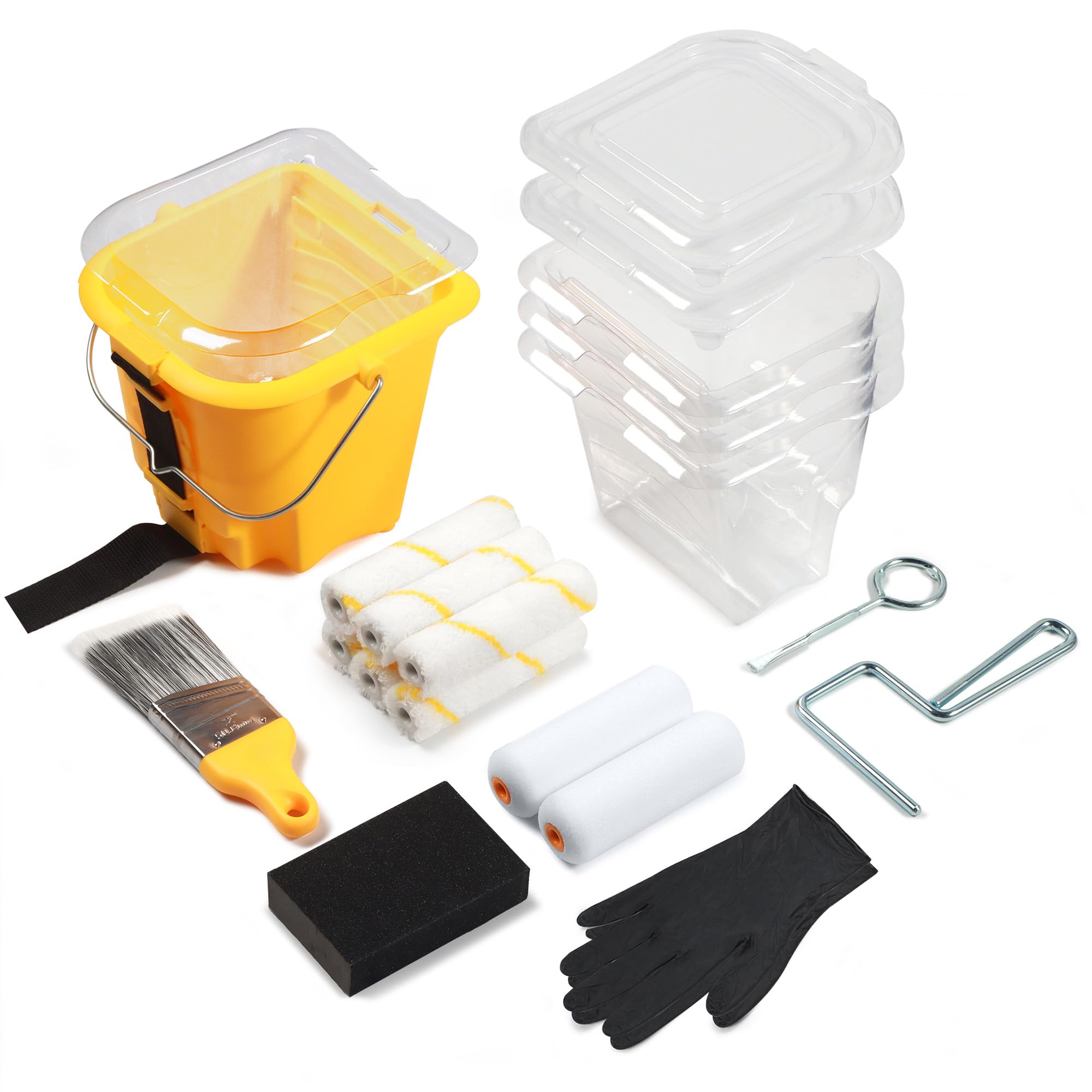 Voomey 20 Pack Hand Held Paint Bucket Kit, Handy panit Cup Liners and Lid