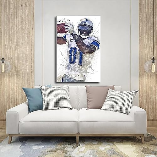 Miniatura 5 de Calvin Johnson - Póster de lienzo para dormitorio, decoración deportiva, paisaje, oficina, habitación, regalo, sin marco 12 x 18 pulgadas (11.8 x