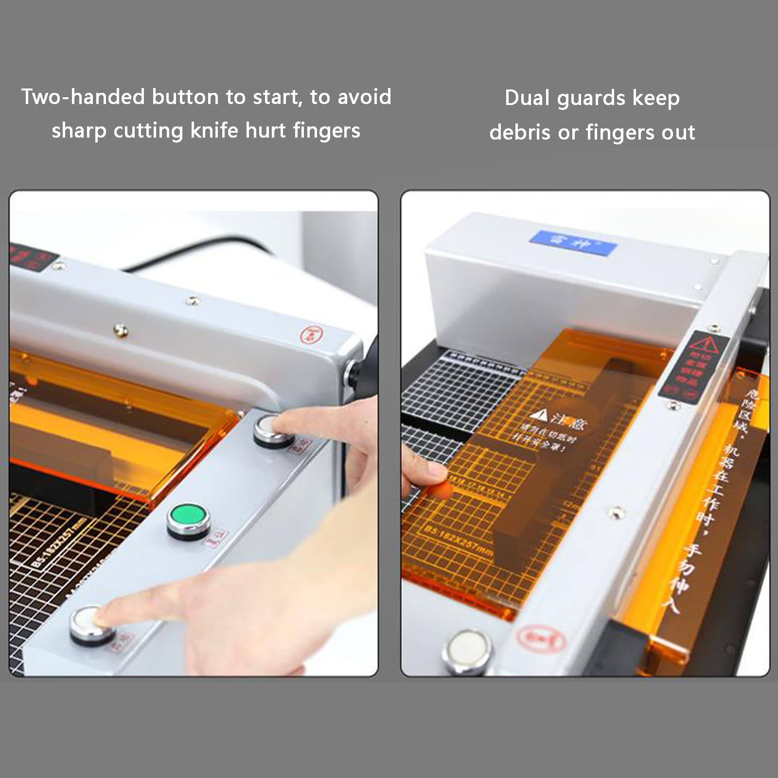 Elektrischer Papierschneider, robuster Schneidemaschine für Karton und Leder, 40 mm Schnittstärke mit Gitterlinien, perfekt für Büro, Zuhause und Schule