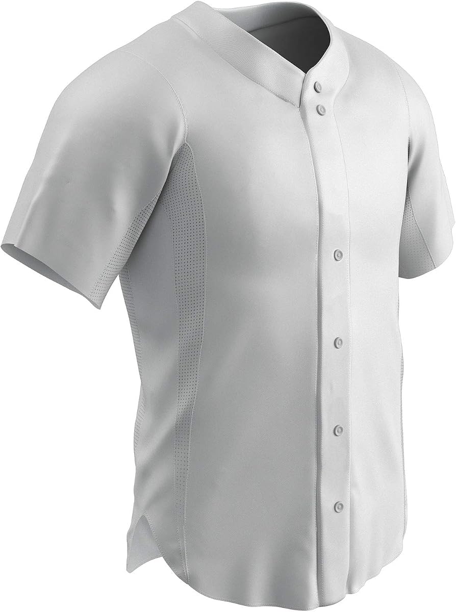 Camiseta de béisbol de media manga con botones completos para hombre Reliever