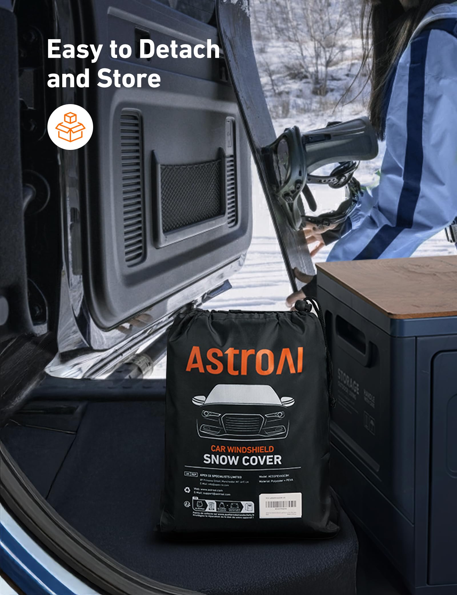 AstroAI Car Windshield Snow Cover Windshield Cover for ice and Snow Frost Windshield Cover for Ice 2 Removal — view 8