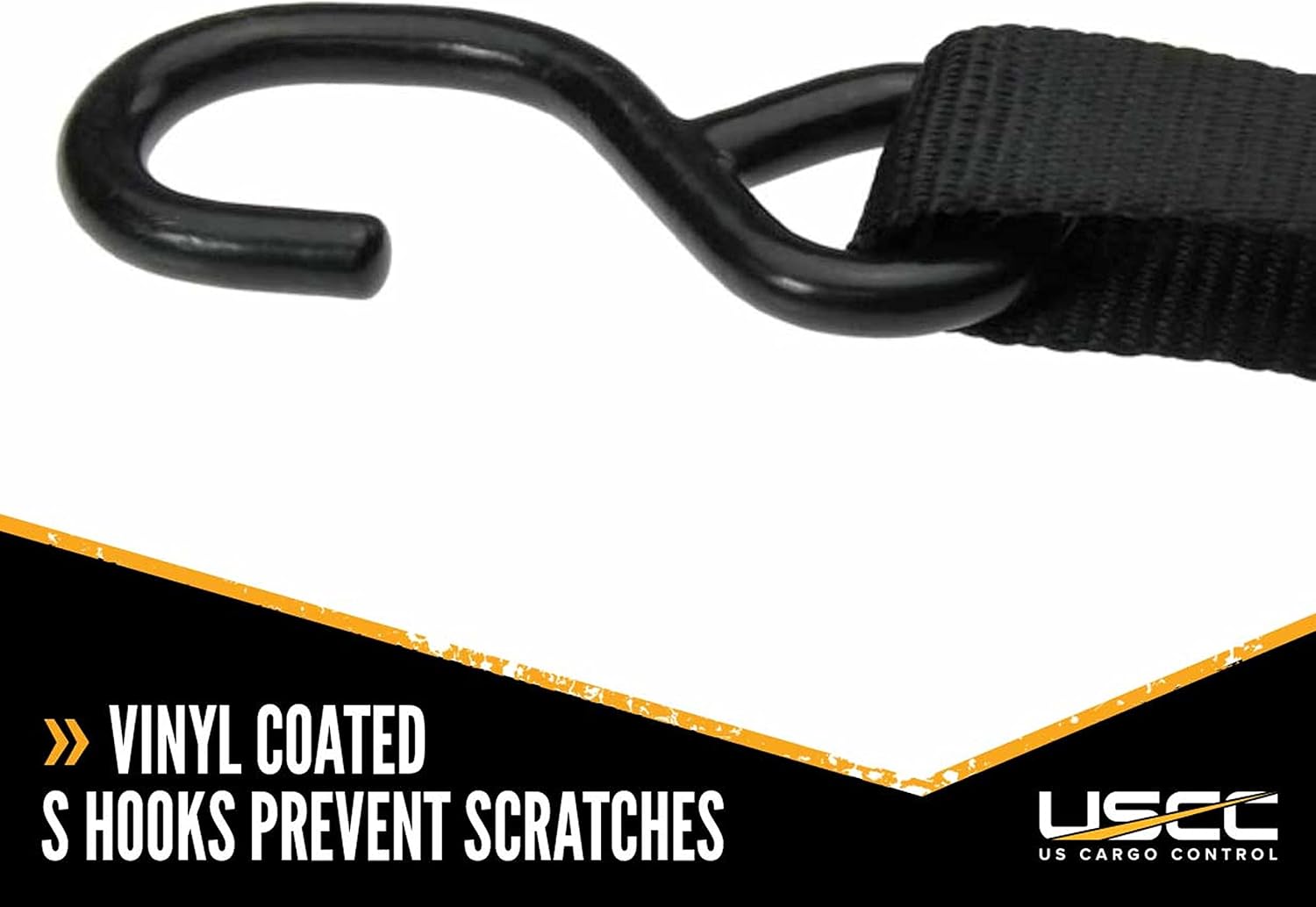 US Cargo Control 1 Inch X 6 Foot Ratchet Strap with S-Hooks, Use As Motorcycle Tie Down Straps, Works Great with L Track Tie Downs, Secure Motorcycles, Dirt Bikes, ATVs, and More, 4 Pack
