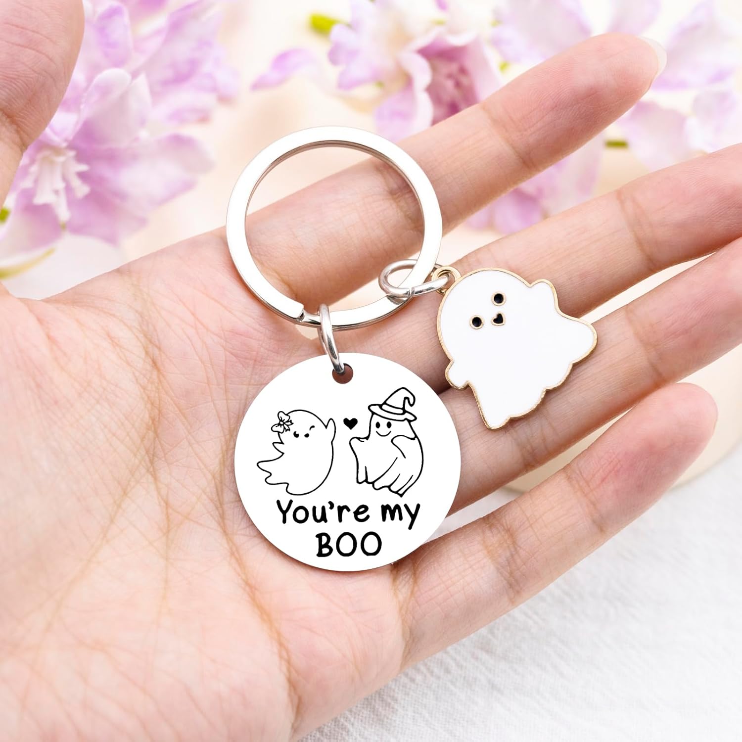 Boo Basket Stuffers For Women Adults Keychain Boo Basket Ideas Spooky Gifts For Girlfriend Boyfriends You Are My-Boo Halloween Keychain Anniversary Christmas Gifts - Image 6