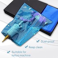 Vista 4 de 200 bolsas de máquina desechables para máquina de plástico azul, fundas para máquina