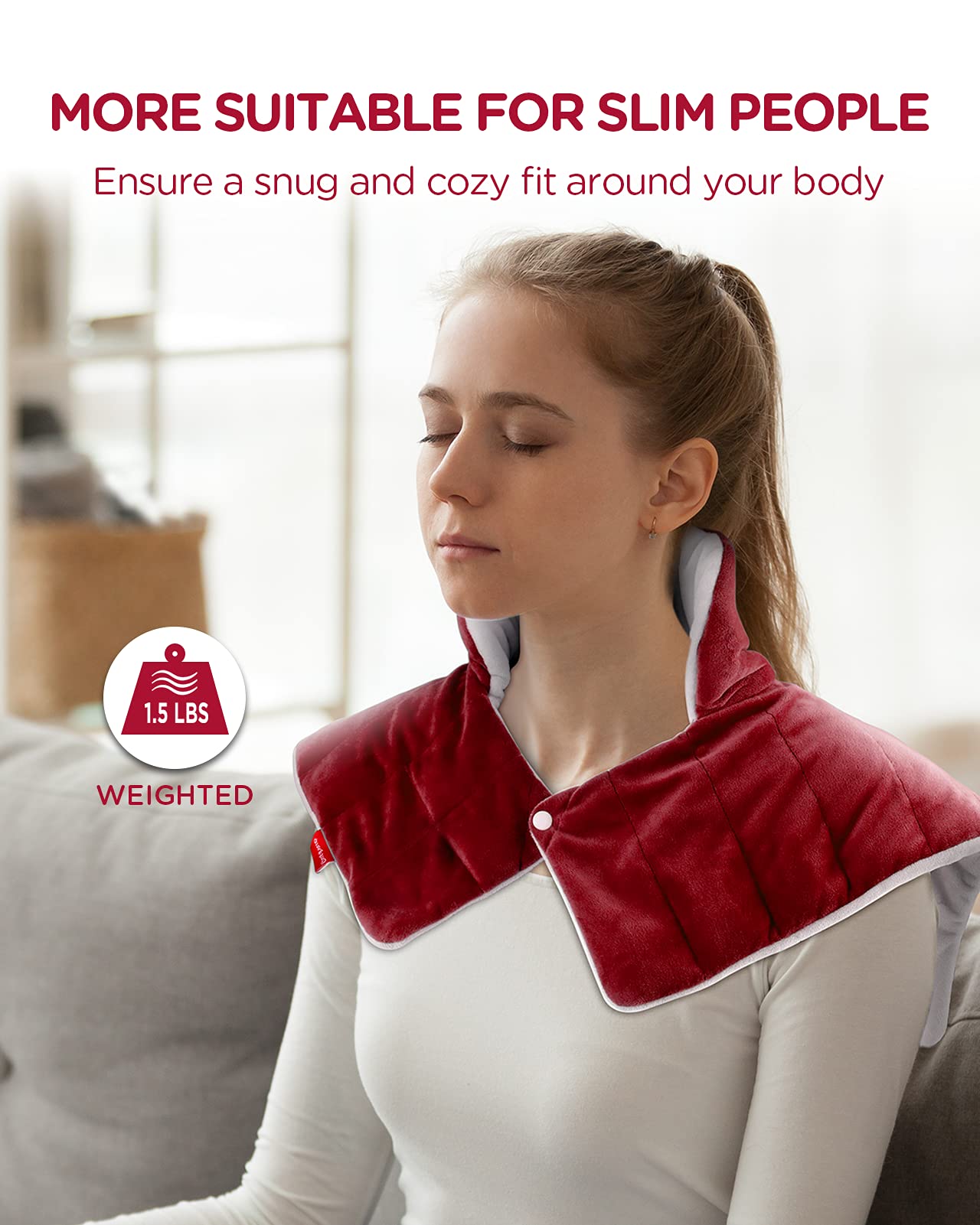 Weighted Heating Pad for Neck and Shoulders Pain Relief, Comfytemp 1