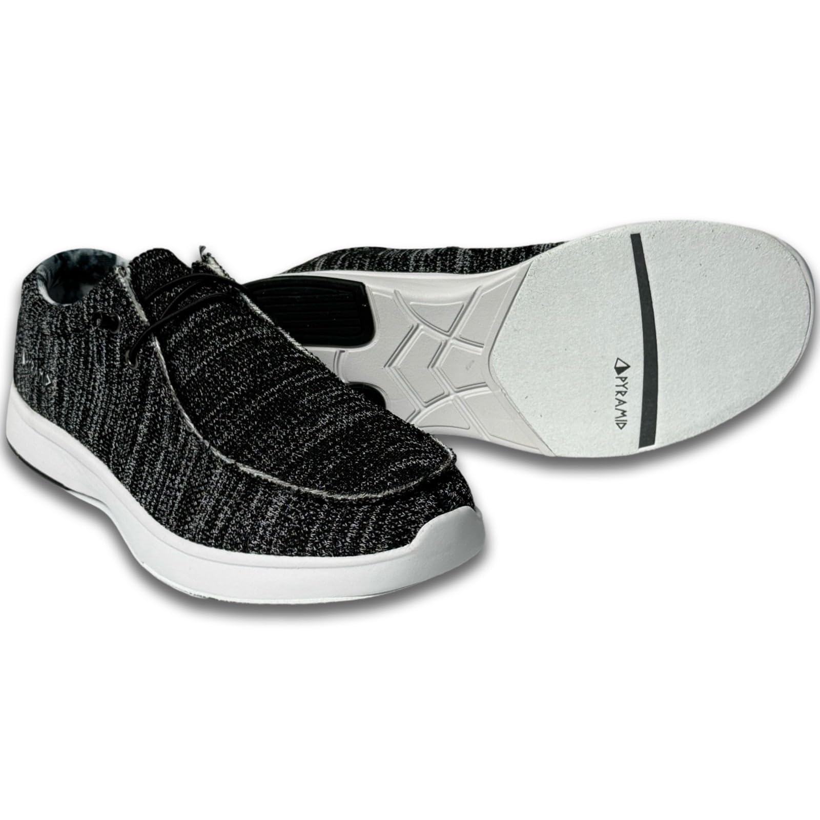 Pyramid Men’s Path Lite “Hey Bro” Slip-On Knit Bowling Shoes - Lightweight Seamless Design, Athletic Fit, Breathable Knit Upper, Universal Slide Soles