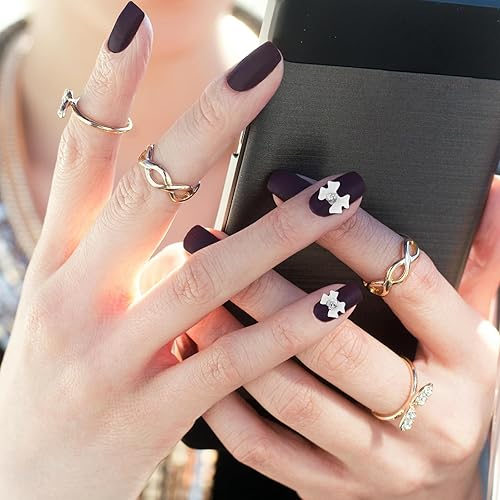 Miniatura 2 de 40 Uds. Accesorios de decoración de uñas de lazo, joyería de resina, pajarita oscura 3D, decoración de nudo, manicura, dijes de joyería de arte,