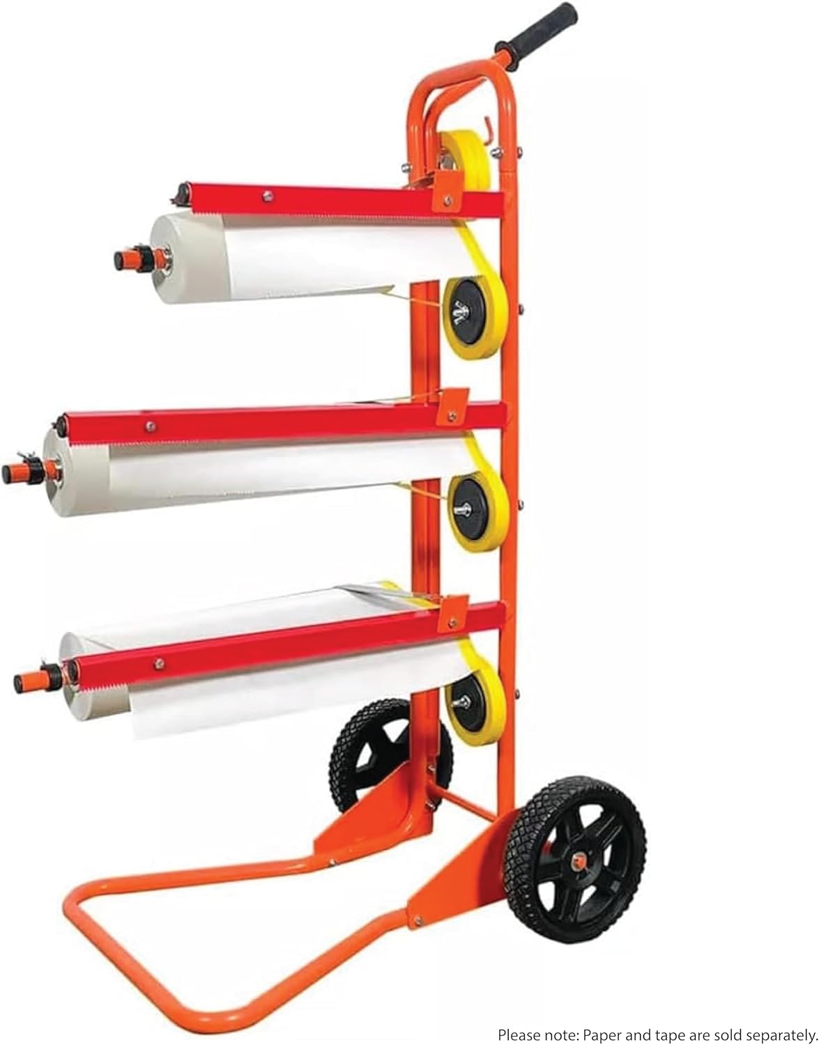 LAUCO Portable Slimline Mobile Masking Paper Machine Dispenser, Masking Machine Mobile Tree Style Mobile Masking Paper Station & Tape Dispenser Station, Stand Holds Multiple Rolls- (1680)