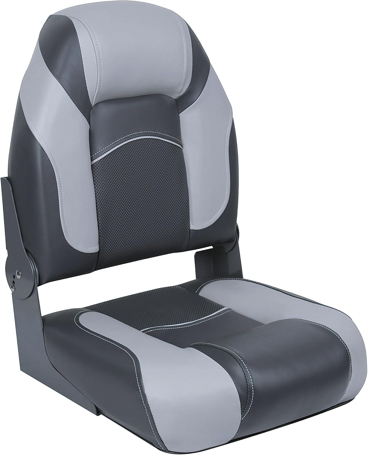 DeckMate High Back Folding Boat Seats - 2 pack - Charcoal and Gray