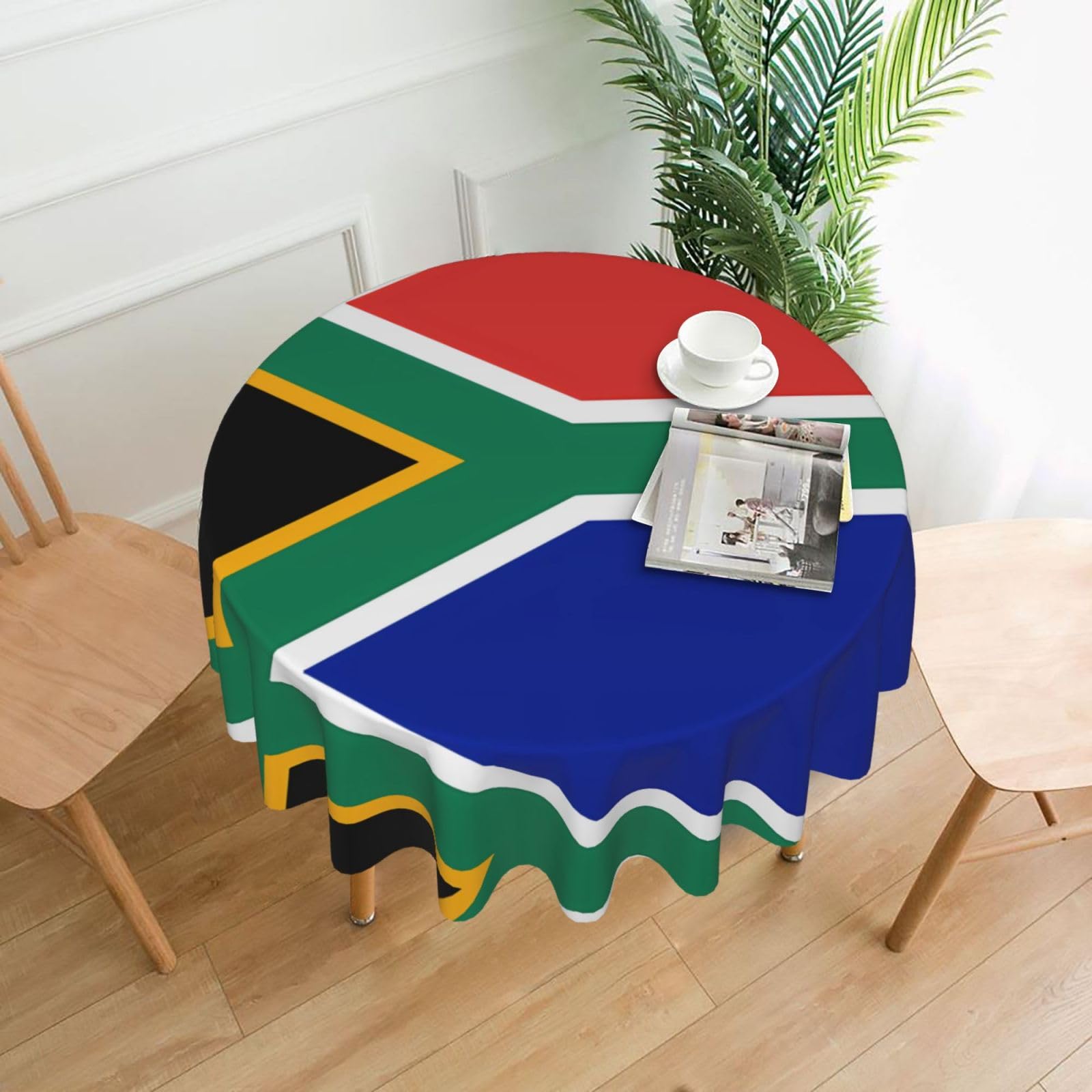MROWYC South Africa flag Printed Practical Round Tablecloth, Durable, Suitable for Home, Restaurant, Hotel, Gathering, and Decorative Table Covers