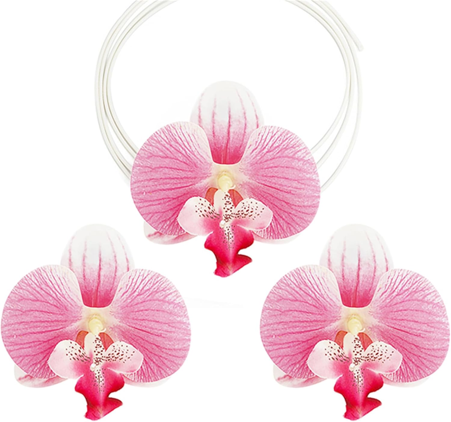 WCRAZYE Flower Choker Necklace Earring Sets for Women Big Floral Necklace Handmade Phalaenopsis Blossom Necklace for Party Bride Wedding Party Summer Necklaces