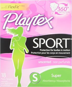 سدادات رياضية من Playtex بتقنية Flex-Fit ، Super ، غير معطرة - قد تختلف عبوات العد 18
