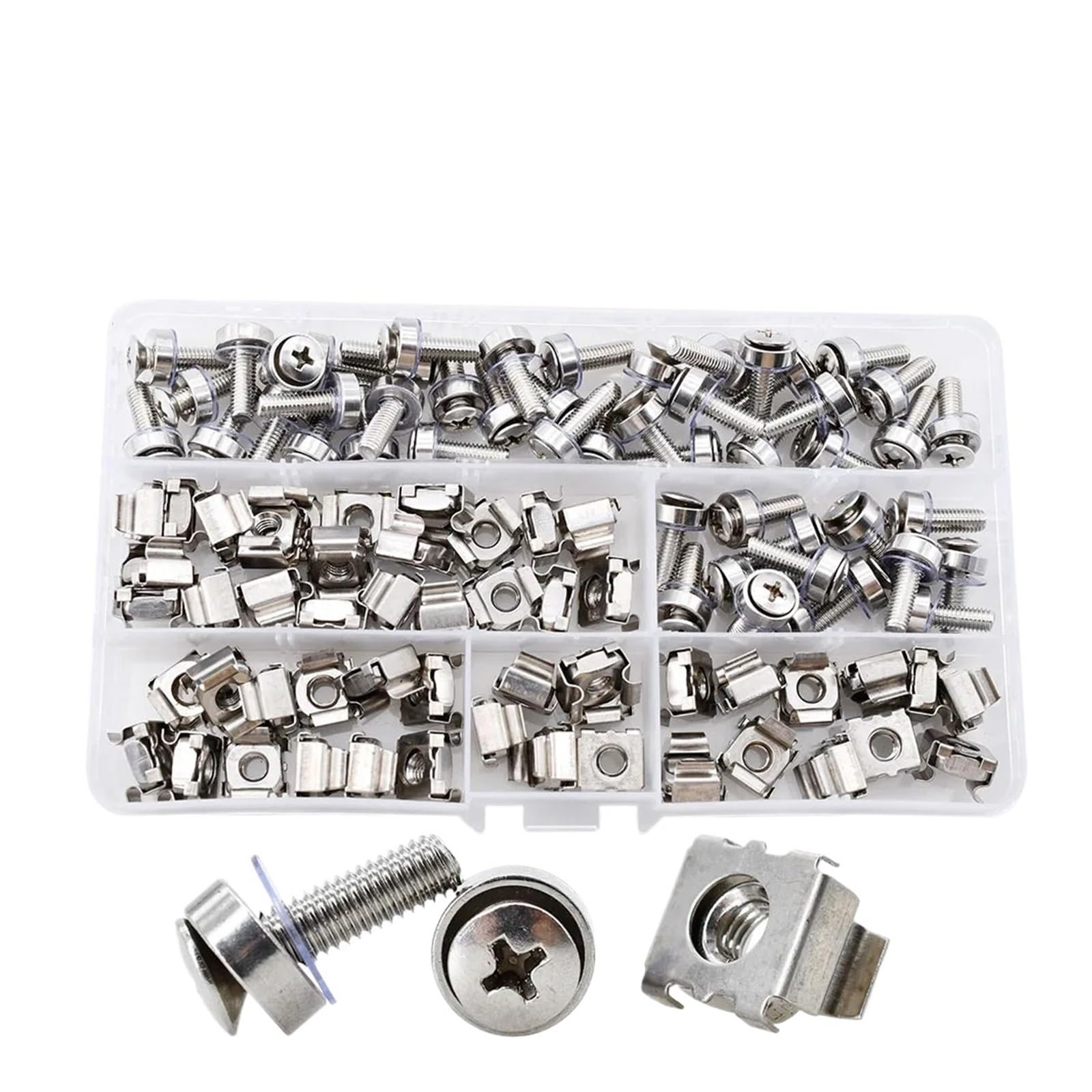 Kit surtido de arandelas y tornillos con tuerca enjaulada for bastidor M5 M6