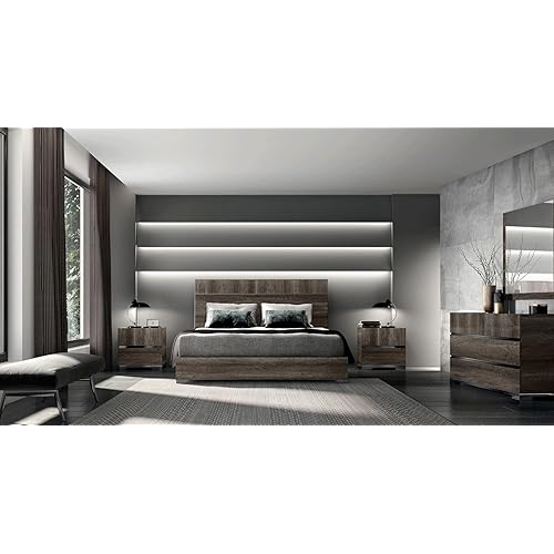 DEA 5-Piece Bedroom Furniture Set - Transform Your Bedroom with The DEA 5-Piece Italian Furniture Set, Modern, Contemporary Style Craftsmanship (QUEEN SET)
