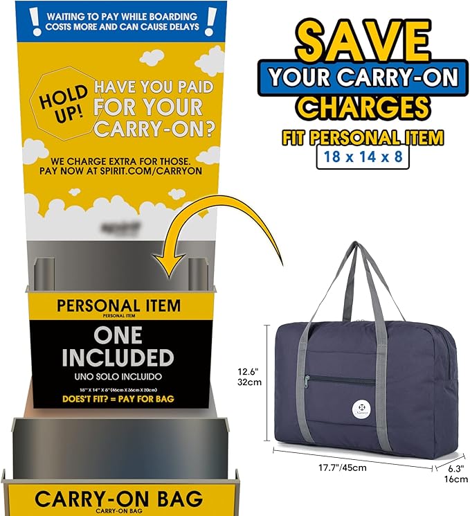 18 x 14 x 8 bag spirit airlines Clearance