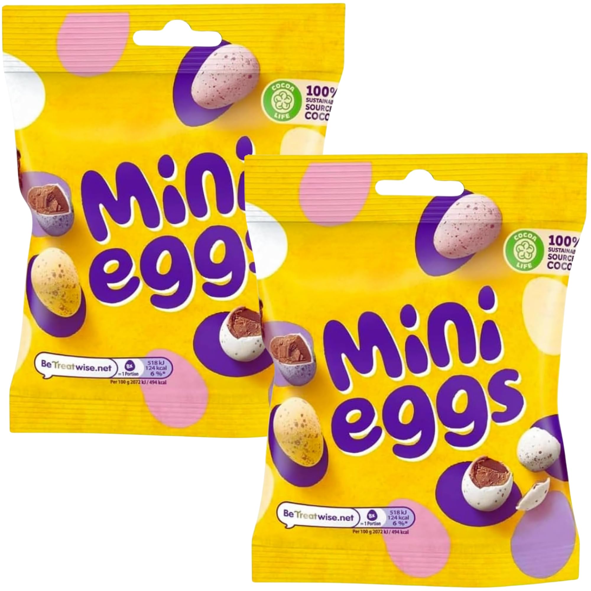 Chocolate Egg Bundle Consisting of Mini Eggs Bags 80g (2 Pack)