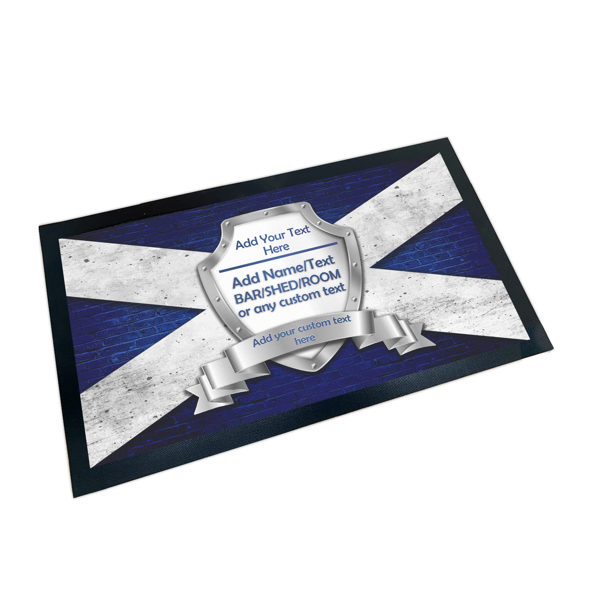 ShopQuality4U SCOTTISH Flag Bar Runner Gripped Rubber Backing 44 x 25cm (17.3 x 9.8) Bar Mat
