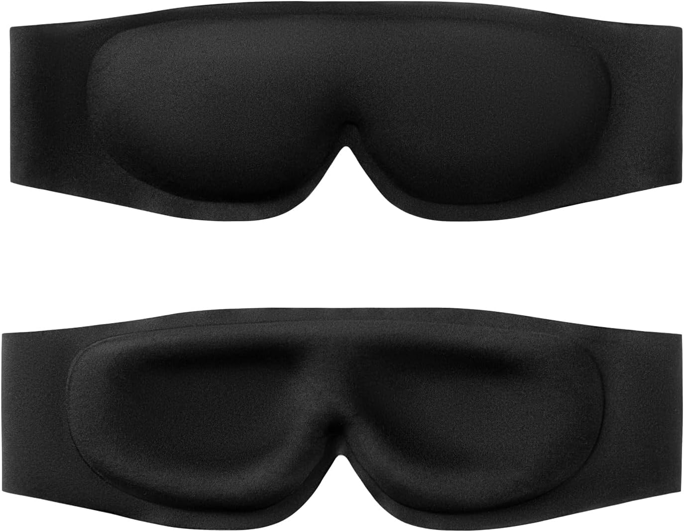 Minimalist Design Eye Sleep Mask, Non-Adjustable and Comfortable Headband Over Ears w/o Side Buckles (Black)