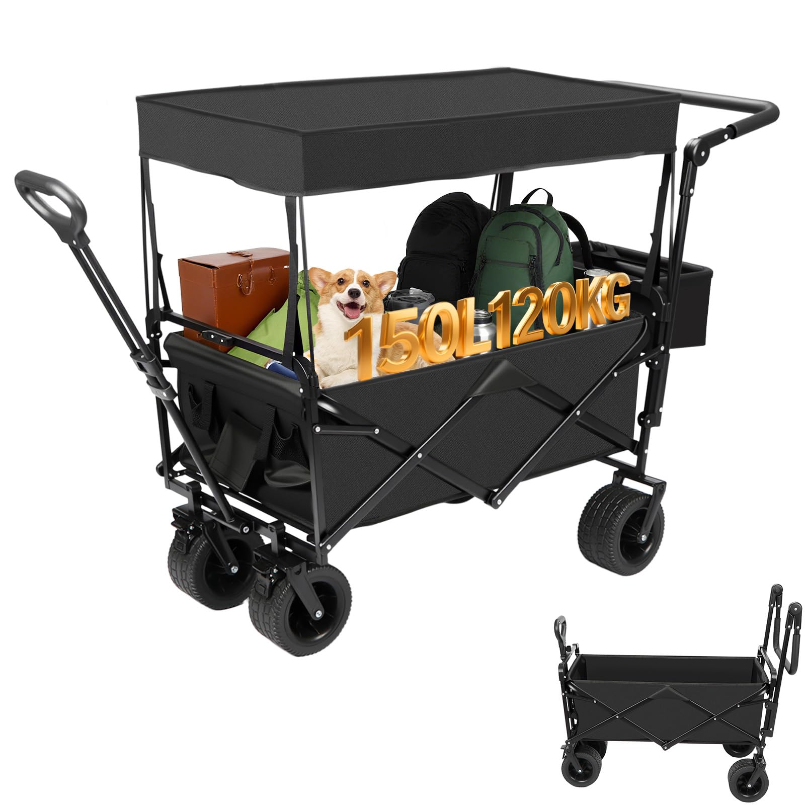 Amazon.co.jp: Vividorad 屋根付き キャリーワゴン キャリーカート200L