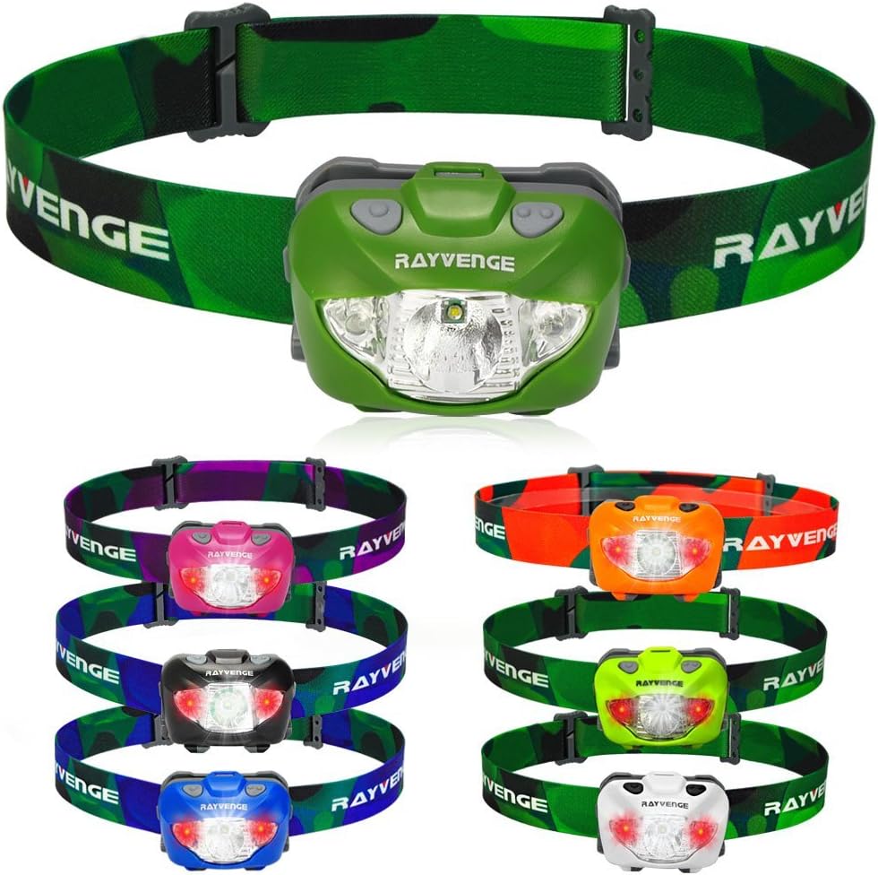 T3A LED Headlamp with Red Light - Lightweight headlamp Flashlight for Running, Hiking, Camping - Best Headlamps with 3 AAA Batteries, 168-Lumen, Waterproof, Long Battery Life…