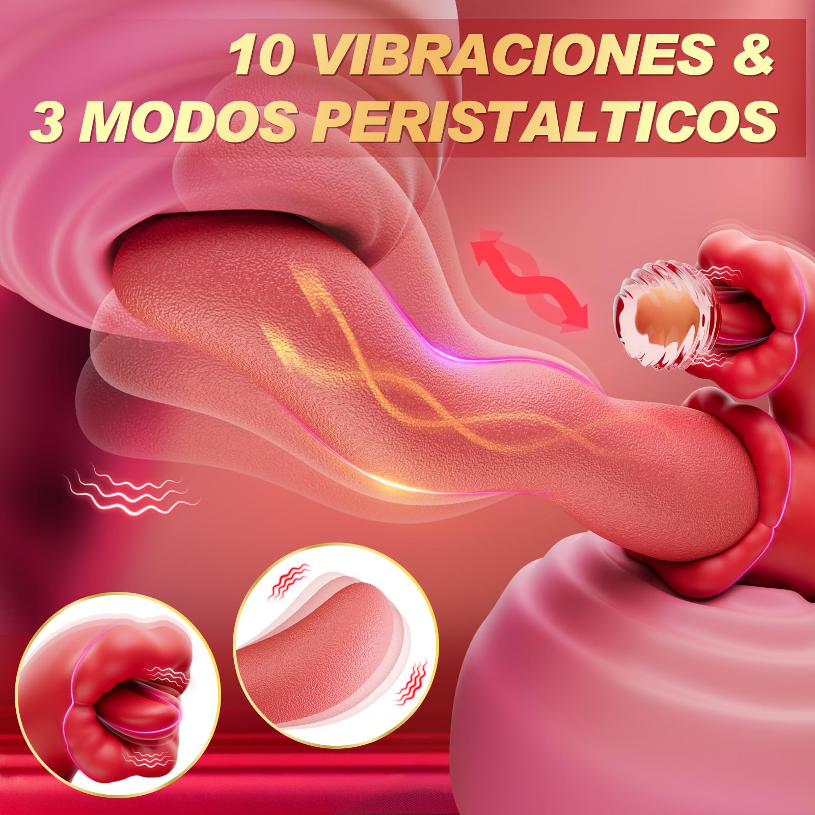 Juguetes Sexuales Para Mujeres, Vibradorador mujer Juguetes eróticos, Lengua silicona Vibrador Consoladores con vibración con 10 Vibraciones para Mujeres Parejas Juguetes Sexuales y Juegos para Adulto