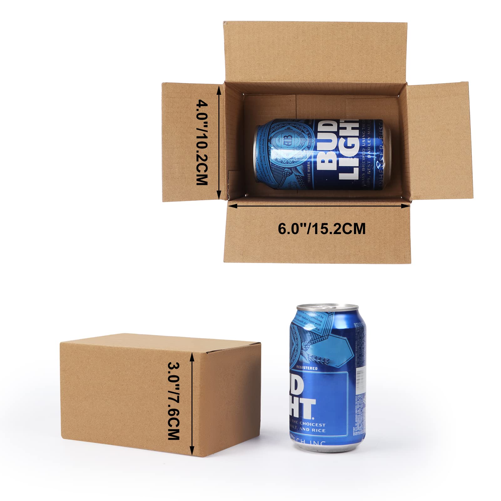 CRUGLA Cajas de envío de cartón corrugado de 6 x 4 x 3 pulgadas, cajas de envío a granel para embalaje de pequeñas empresas