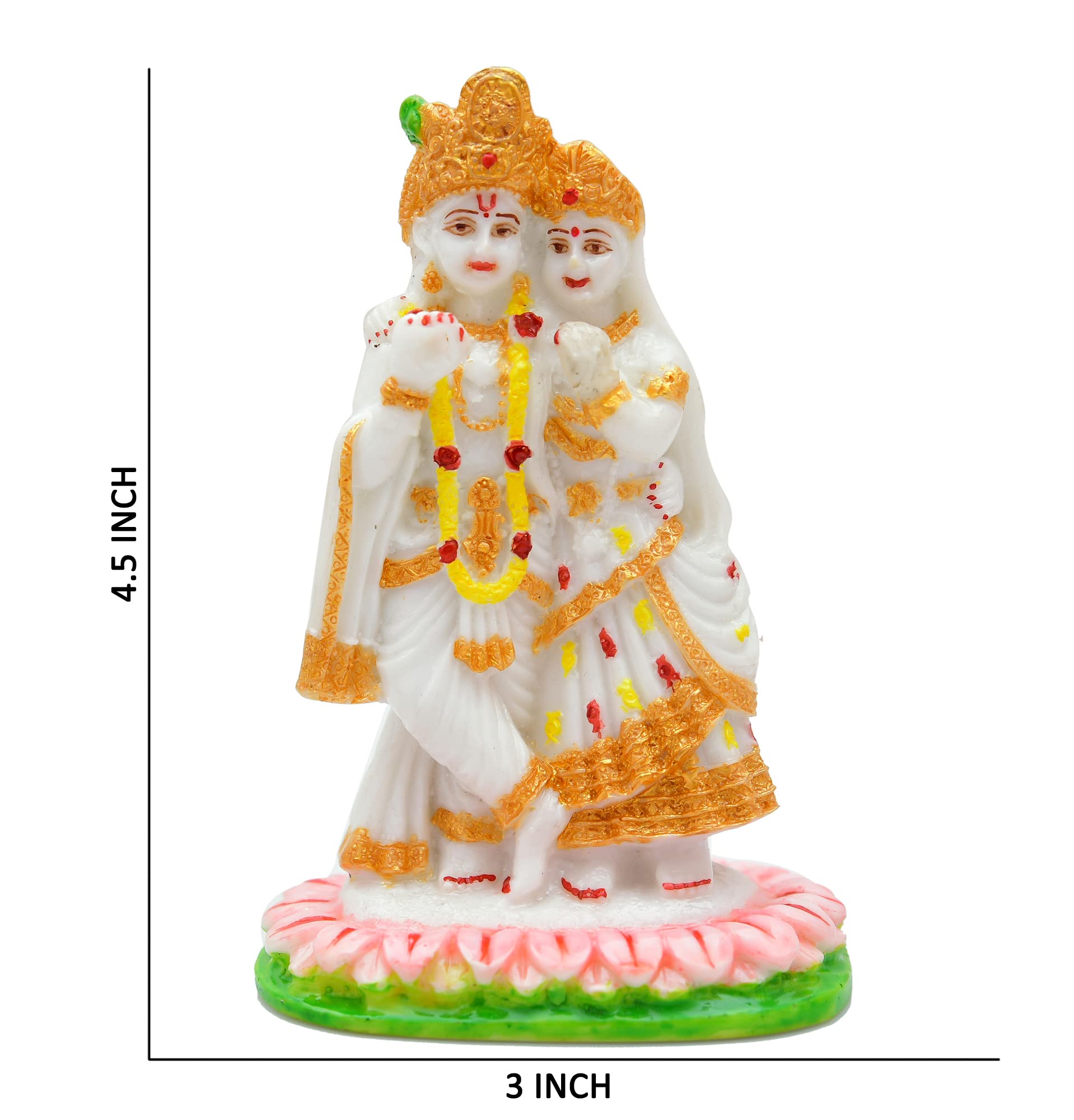 Archna Polyresin Handicraft Radha Krishna Statue for Pooja Home Office Decorative Showpiece Shree Krishna Figurine Idol Statue (4.5x3 Inch, White) - Image 2 thumbnail