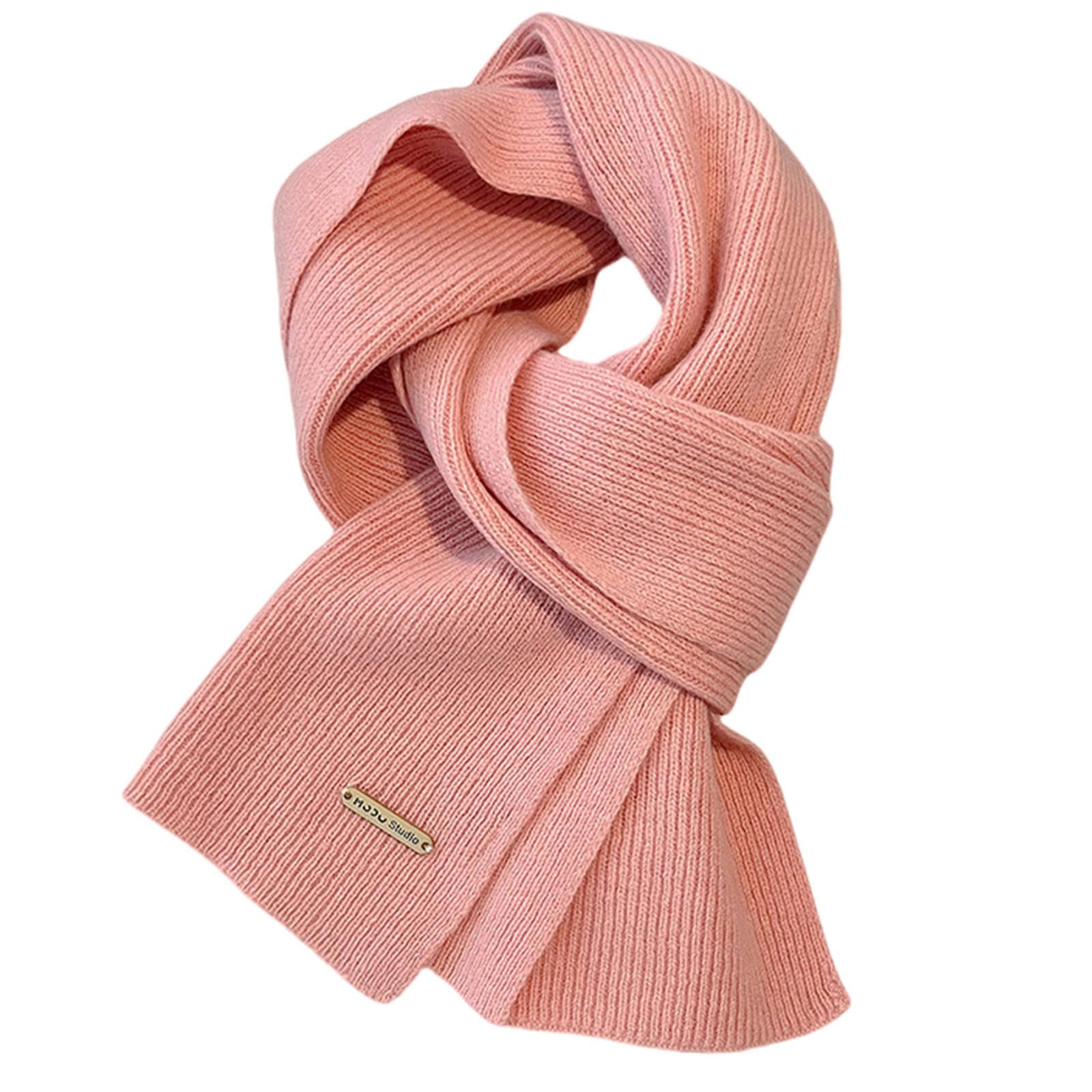 Sciarpa Donna Sciarpa da Donna Sciarpa Sciarpa Femmina Autunno E Scialle Invernale A Maglia Invernale Morbida Sciarpa Doppia Usaggio 160 * 30 Cm-Rosa