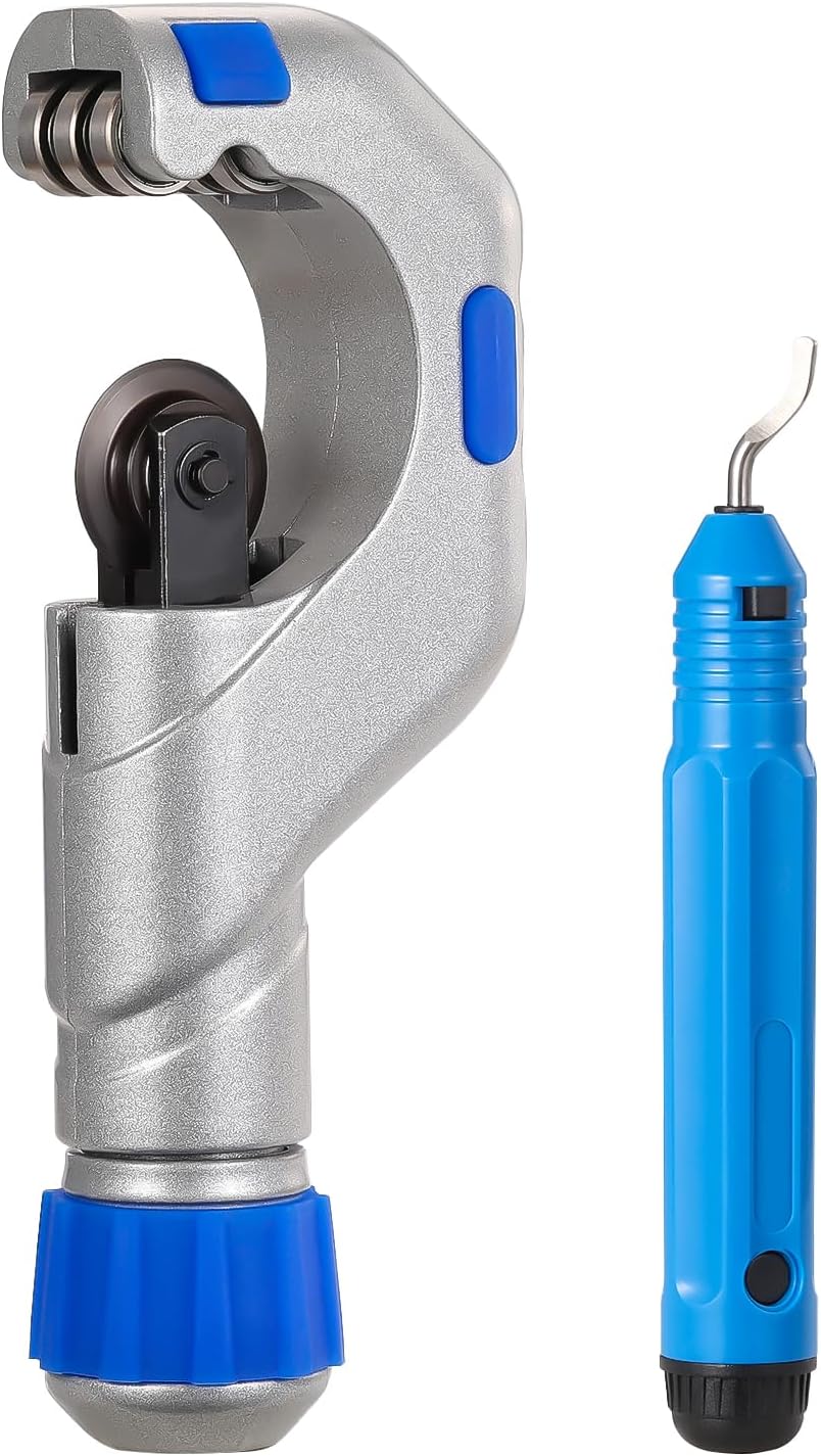 TURBRO Tube Cutter Tool for 1/4 to 1-3/4 in (5 to 50 mm) Pipes, Heavy-Duty Large Pipe Cutter with a Deburring Reamer, Fits Copper, Aluminum, Brass, and Thin Stainless Steel Pipes, CT-650C