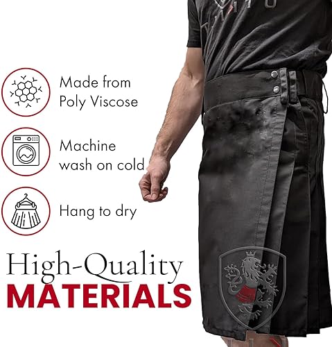 Miniatura 2 de UT Kilts Kilt utilitario estándar para hombre, moderno kilt escocés para uso diario, con correas ajustables para la cadera y bolsillos de carga