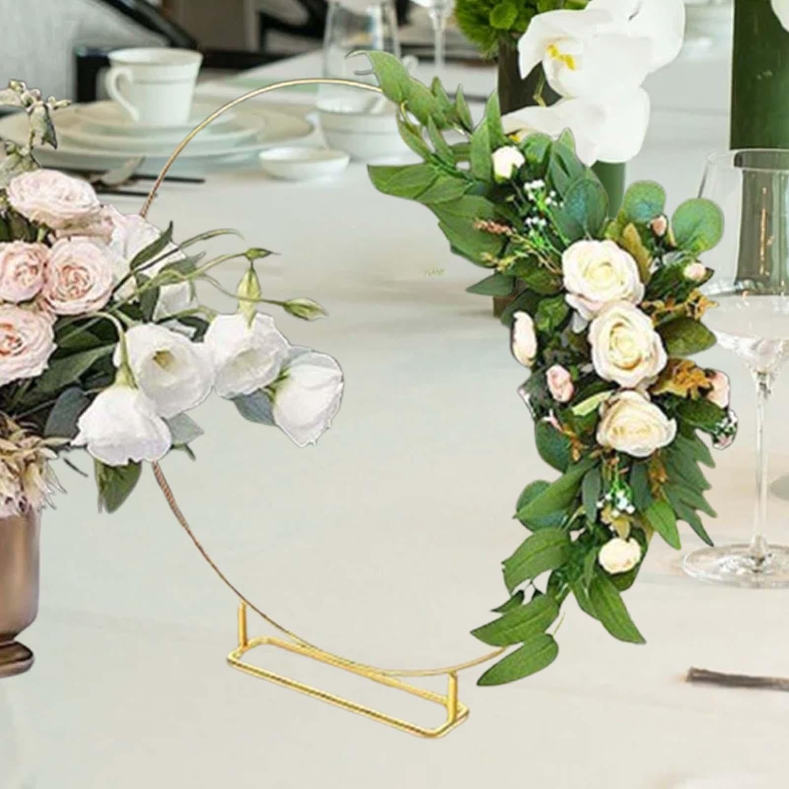 TRENDYNEST Metal Floral Hoop Ring Wreath Ring for Ceremony Table Centerpiece Decoration| Wedding Stage Decoration | Flower Garland Décor-image-13