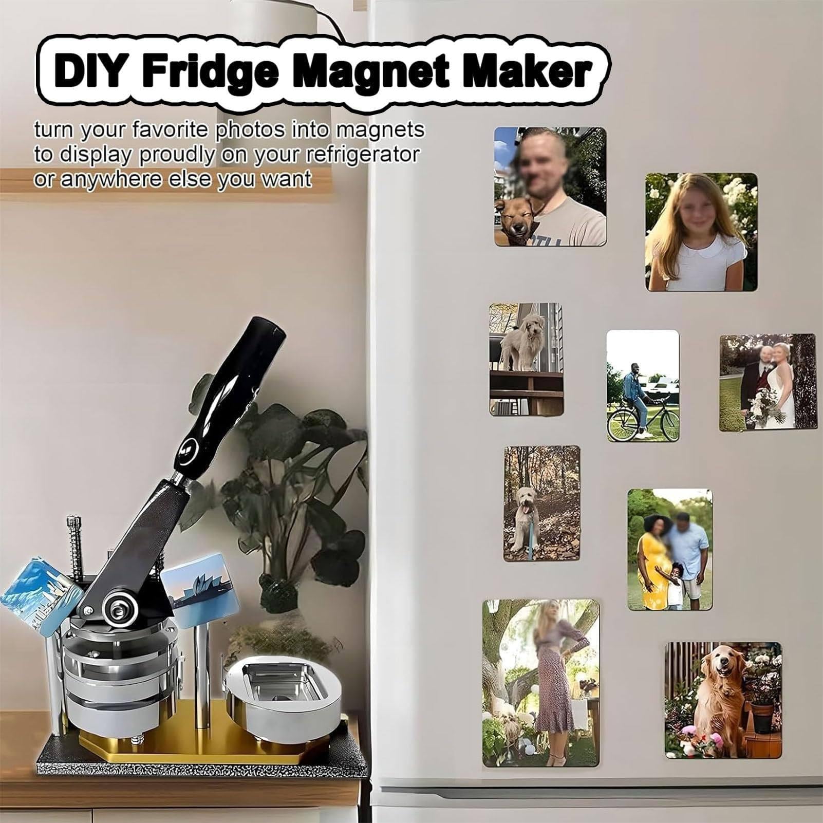 Magnesy na lodówkę 50 mm, zestaw do tworzenia identyfikatorów DIY z obcinaczem do papieru i komponentami, profesjonalne tworzenie identyfikatorów do projektów identyfikatorów magnesów na lodówkę