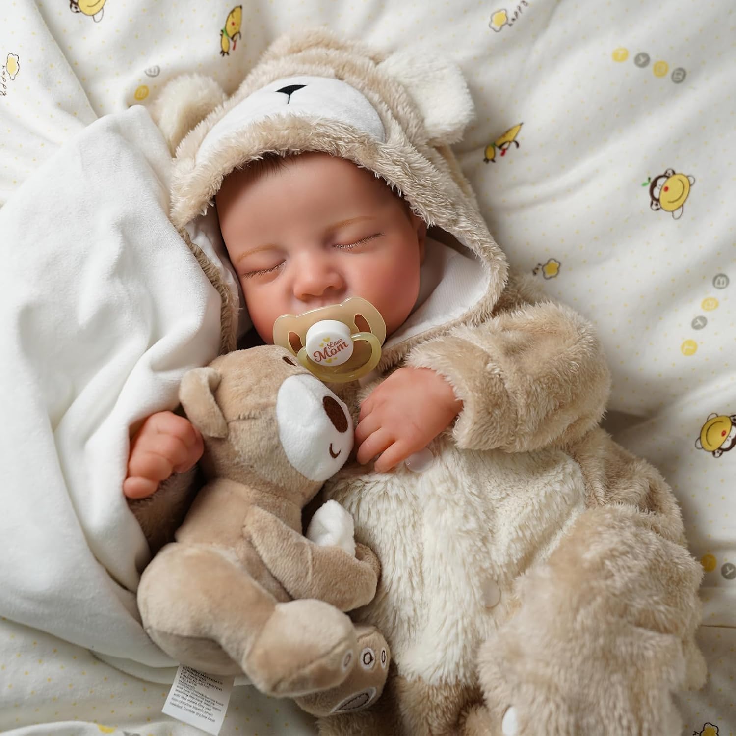 Reborn Male 18 cali Realistyczne ręcznie robione lalki dla niemowląt z miękkim ciałem z tkaniny - lalka wygląda jak prawdziwe dziecko (chłopiec z zamkniętymi oczami)