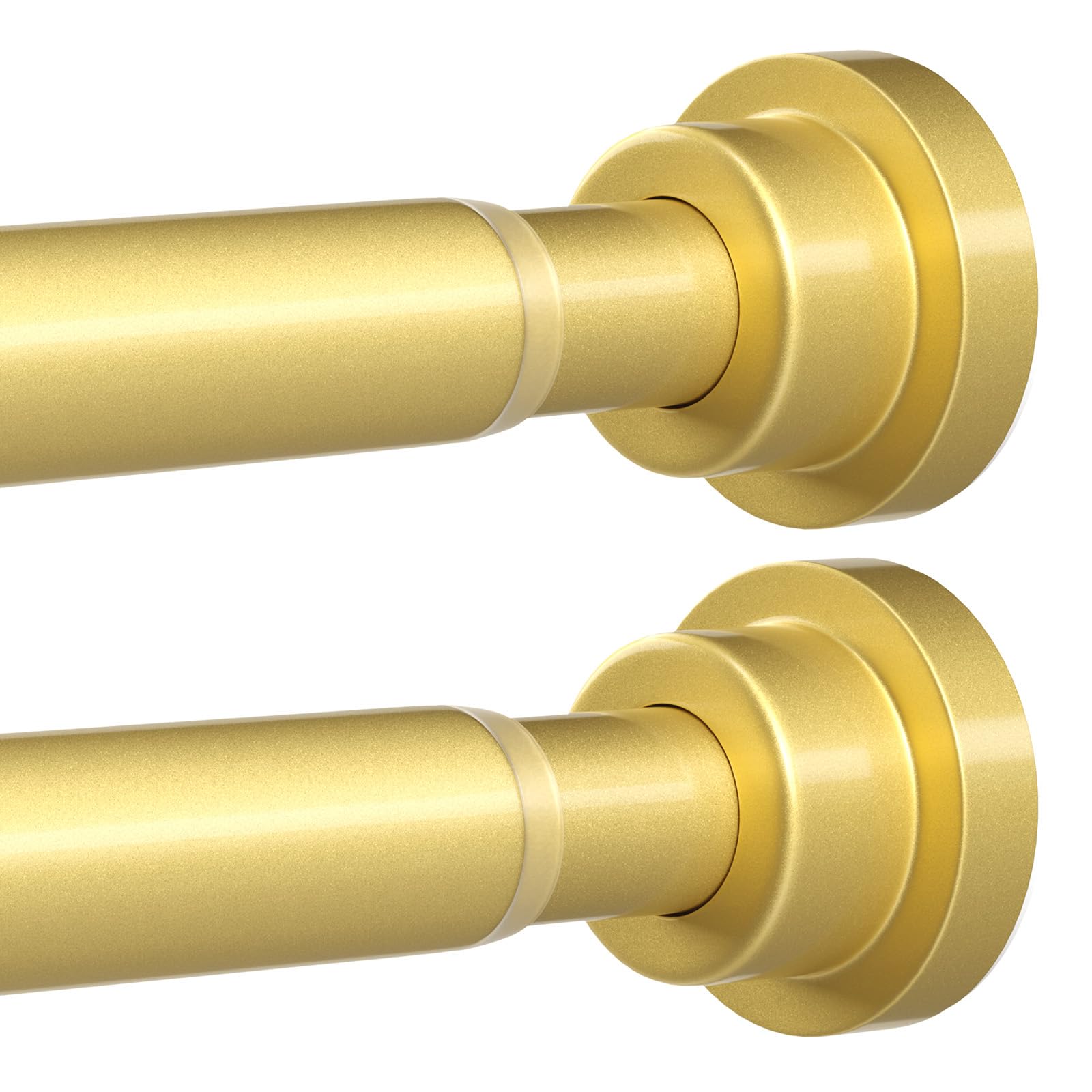 Tension Curtain Rod Gold Tension Rod 28 To 48 Inch Spring Curtain Rods Non Slip Tension Rods 2pcs For Windows No Drilling Adjustable Tension Rods of Curtains Window Closet Kitchen Wardrobe