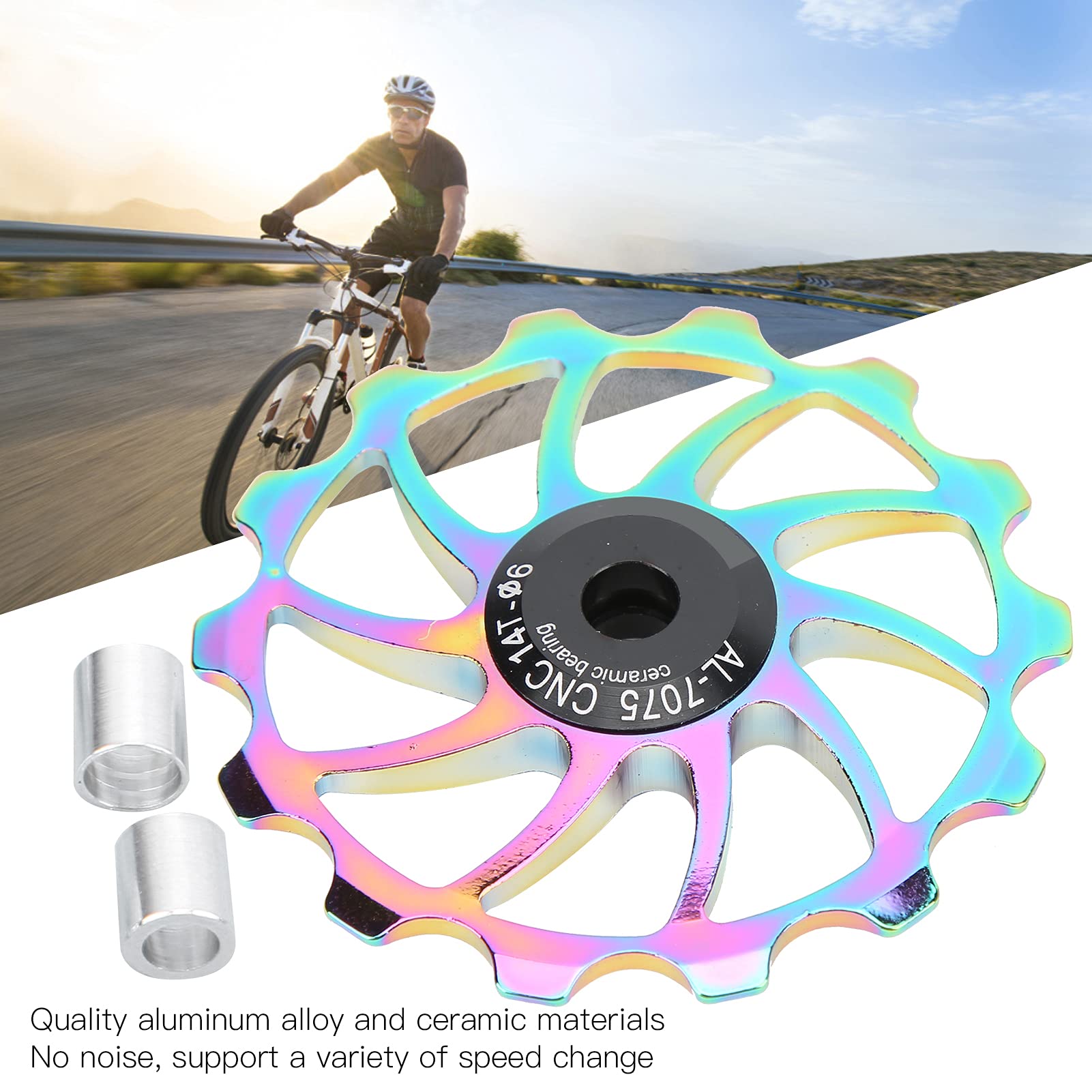 Poulie De Dérailleur 14T En Aluminium/céramique – Roulement Céramique, Légère, Compatible 4/5/6 Mm, Pour VTT