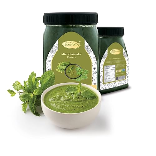 Anaaj Valley Green Coriantro Mint Chutney - Salsa picante de cilantro recién molida - 2293oz Dhaniya Pudina Chutney - Menta fresca Coriantro Chutney