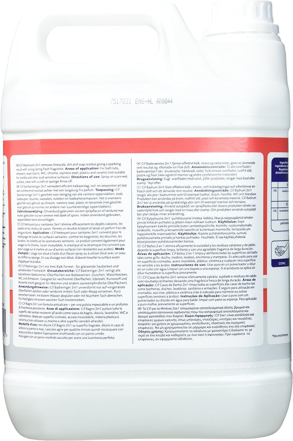 Cif Pro Formula Badreiniger 2in1 Reiniger und Entkalker, auch für verchromte Oberflächen, Kunststoffe mit Keramik, 5 L